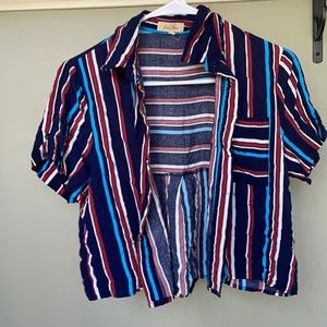 red white and blue shirt